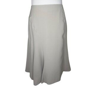 Giorgio Armani NWT 100% Silk Skirt High Waist Flutter Hem Size 41 Silver Grey